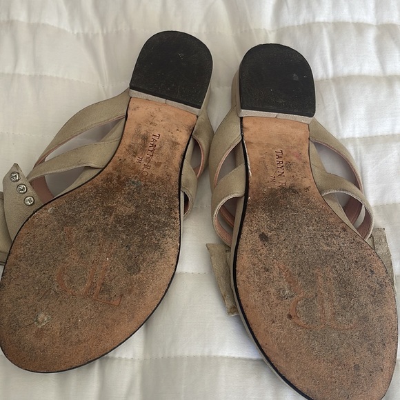 TARYN ROSE BEIGE SUEDE FLIP FLOPS - Picture 4 of 5
